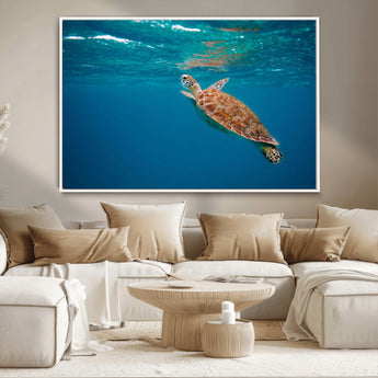 91440-MGV-CV-36X24-Sea Turtle Wall Art – Ocean Turtle Canvas Print, Underwater Marine Life Decor for Living Room, Office, Beach House or Bathroom