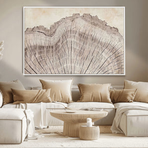 67528-MGV-CV-36X24-Wood Ring Wall Art Canvas Print, Framed Tree Ring Art Picture Print, Rustic Tree Ring Perfect Neutral Boho Decor Artwork