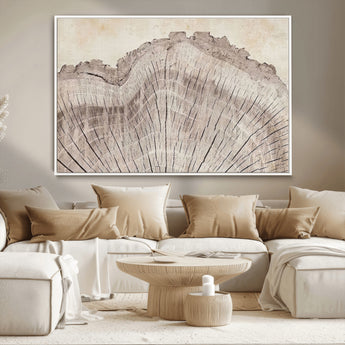 67528-MGV-CV-36X24-Wood Ring Wall Art Canvas Print, Framed Tree Ring Art Picture Print, Rustic Tree Ring Perfect Neutral Boho Decor Artwork