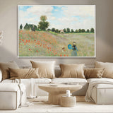 74890-MGV-CV-36X24-Monet Poppy Field Wall Art – Impressionist Landscape Canvas Print, Classic French Artwork for Living Room, Bedroom or Office Decor