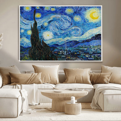 39177-MGV-CV-36X24-Starry Night Wall Art – Vincent van Gogh Famous Painting Canvas Print, Timeless Starry Sky Decor for Living Room, Bedroom or