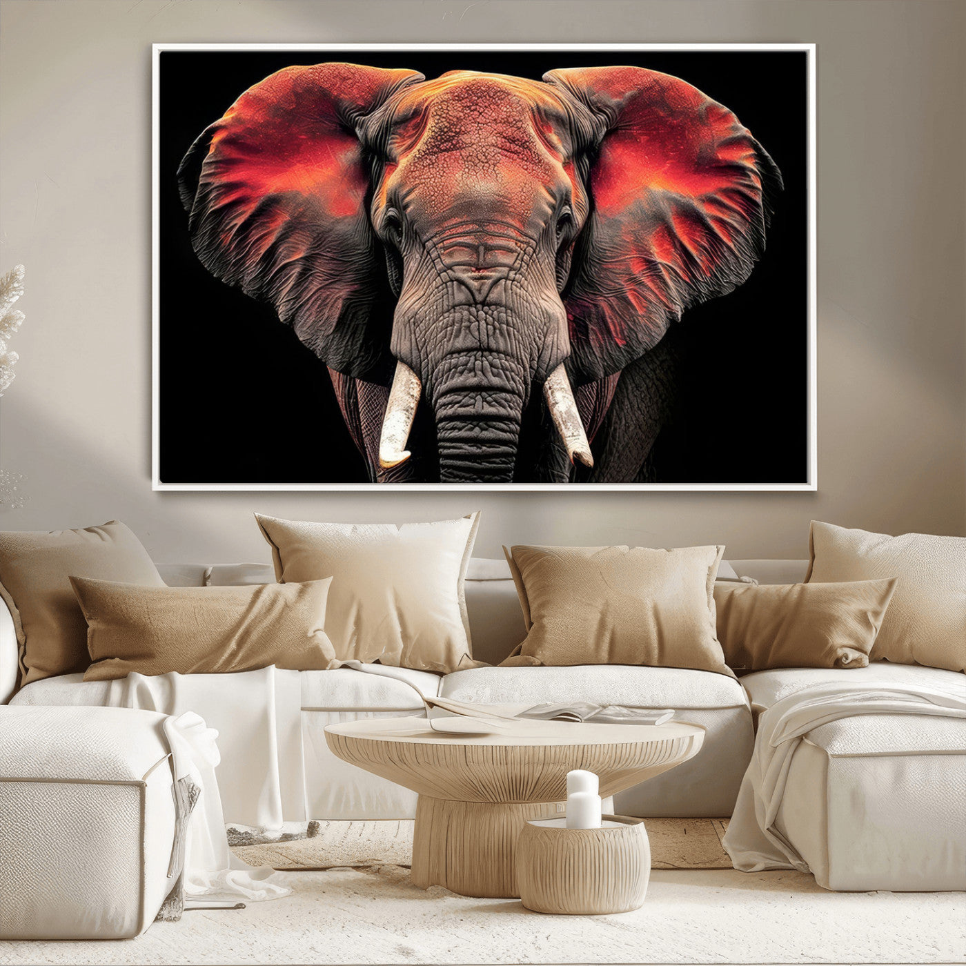 54719-MGV-CV-36X24-Elephant Wall Art – Majestic African Elephant Canvas Print, Wildlife Safari Animal Decor for Living Room, Bedroom, Office or Man