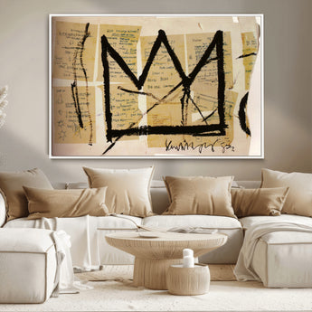 37215-MGV-CV-36X24-Abstract Crown Wall Art – Urban Graffiti Style Canvas Print Modern Street Art Design, Bold Contemporary Decor for Living Room,