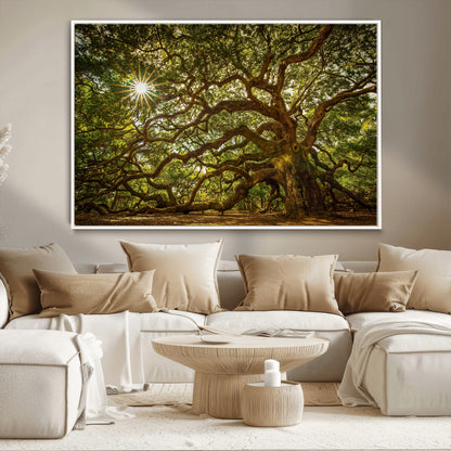 57983-MGV-CV-36X24-Angel Oak Tree Wall Art Canvas Print, Framed Oak Tree Art Picture Print, Angel Oak Perfect Rustic Nature Decor Artwork
