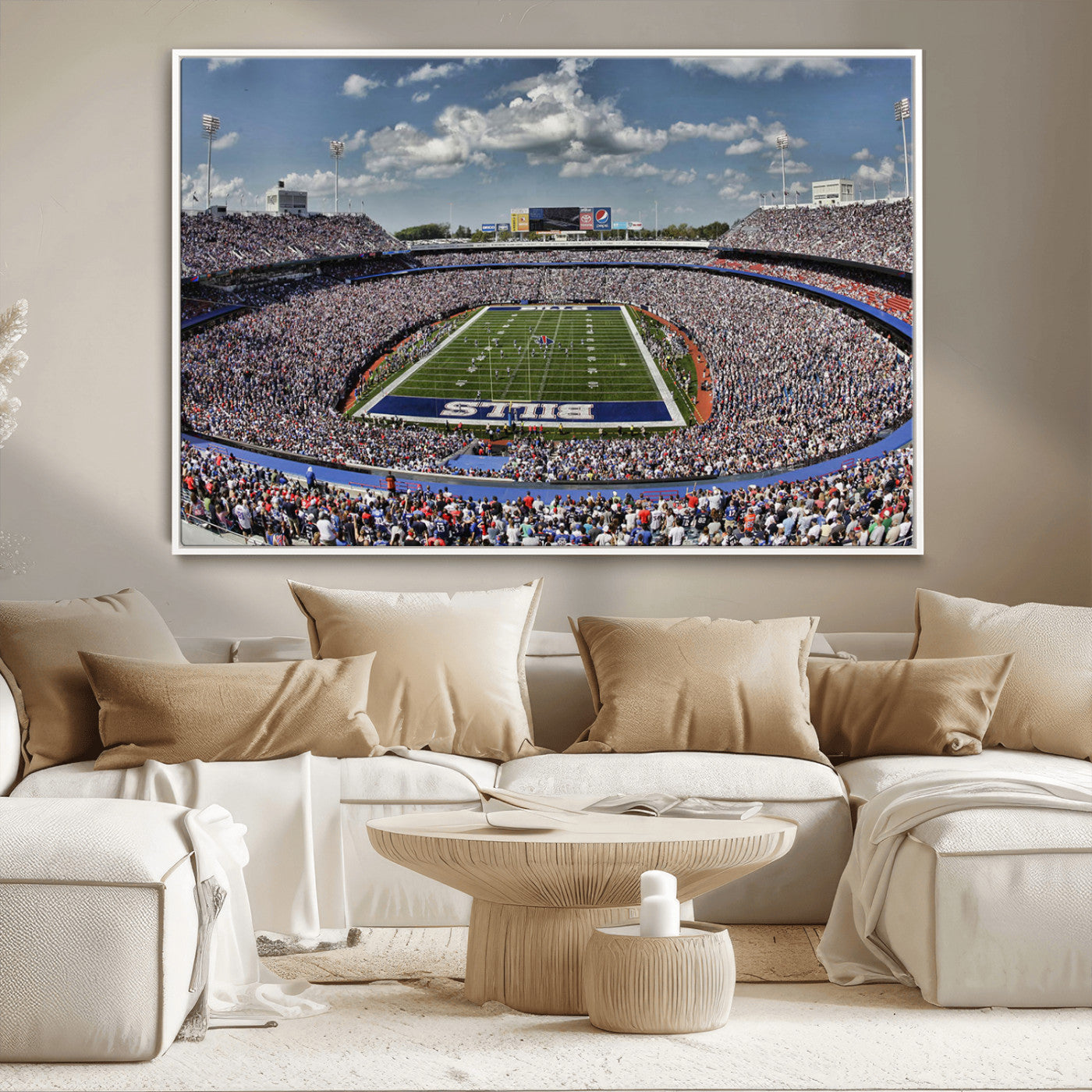 76491-MGV-CV-36X24-Buffalo Bills Stadium Wall Art Canvas Print, Framed Bills Stadium Art Picture Print, Highmark Stadium Perfect Sport Room Decor
