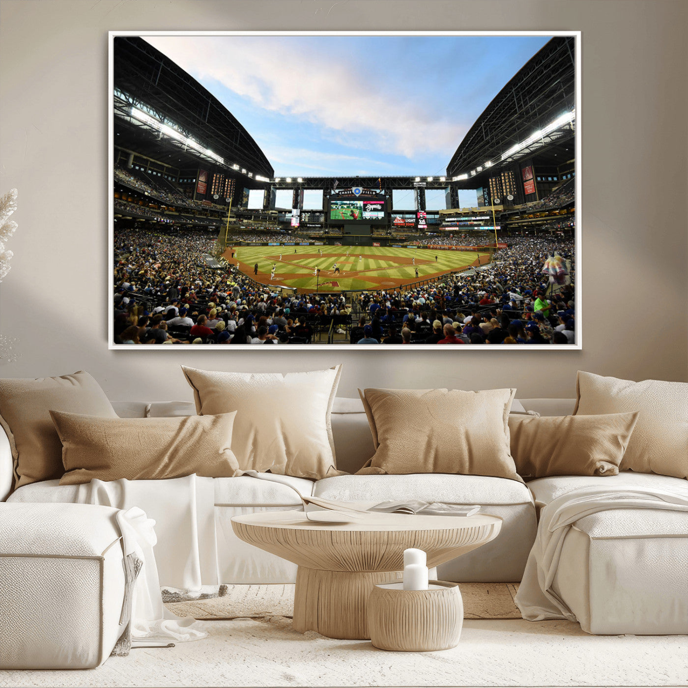 92672-MGV-CV-36X24-Chase Field Stadium Wall Art Canvas Print, Framed Arizona Stadium Art Picture Print, Chase Stadium Perfect Sports Room Decor