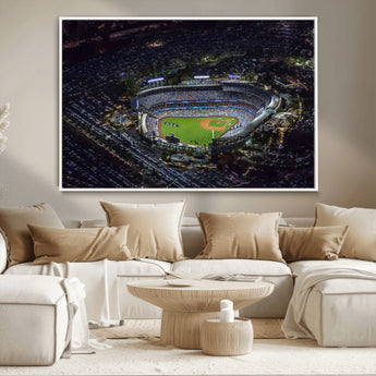 16515-MGV-CV-36X24-Dodgers Stadium Wall Art Canvas Print, Framed Baseball Stadium Art Picture Print, Dodgers Field Perfect Sport Room Decor Artwork
