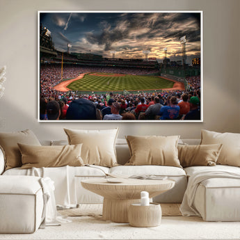 53432-MGV-CV-36X24-Fenway Park Stadium Wall Art Canvas Print, Framed Boston Baseball Stadium Art Picture Print, Massachusetts Fenway Park Perfect