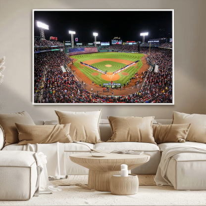 47365-MGV-CV-36X24-Fenway Park Stadium Wall Art Canvas Print, Framed Boston Baseball Stadium Art Picture Print, MLB Stadium Field Perfect Sport Room