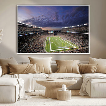 52712-MGV-CV-36X24-Gillette Stadium Field Wall Art Canvas Print, Framed Massachusetts Stadium Art Picture Print, Gillette Stadium Perfect Sport Room