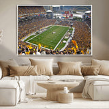 51419-MGV-CV-36X24-Heinz Field Wall Art Canvas Print, Framed Pittsburgh Stadium Field Art Picture Print, Heinz Stadium Field Perfect Sports Room