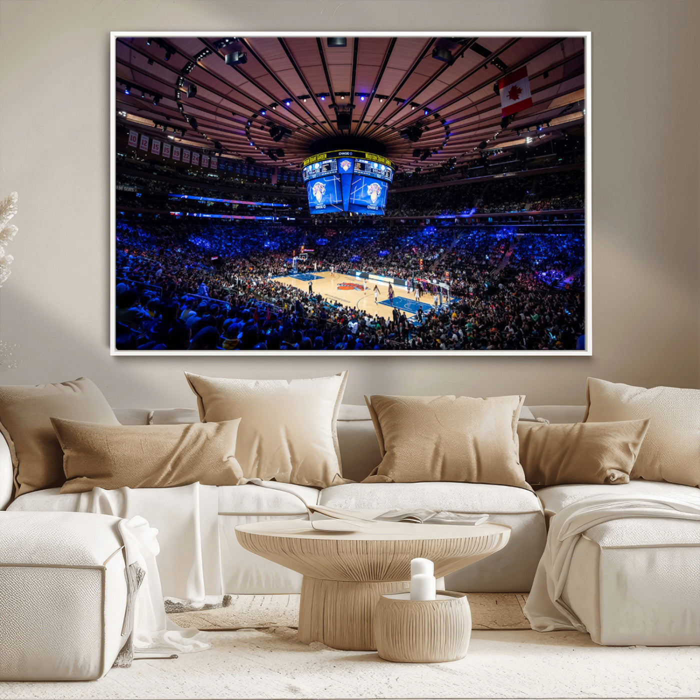 20491-MGV-CV-36X24-Madison Square Garden Wall Art Canvas Print, Framed New York Stadium Art Picture Print, MSG Stadium Perfect Sport Room Decor