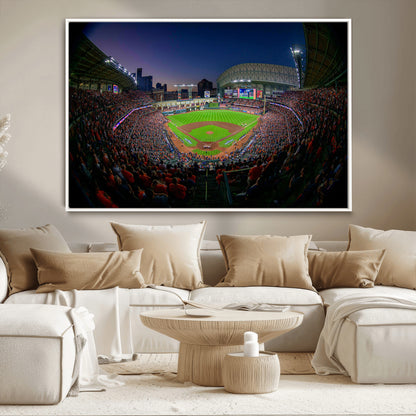 44322-MGV-CV-36X24-Minute Maid Park Wall Art Canvas Print, Framed Houston Astros Stadium Art Picture Print, Houston Astros Field Perfect Sports Room