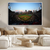 67670-MGV-CV-36X24-PNC Park Stadium Wall Art Canvas Print, Framed Pittsburgh Pirates Stadium Art Picture Print, PNC Park Field Perfect Sport Room