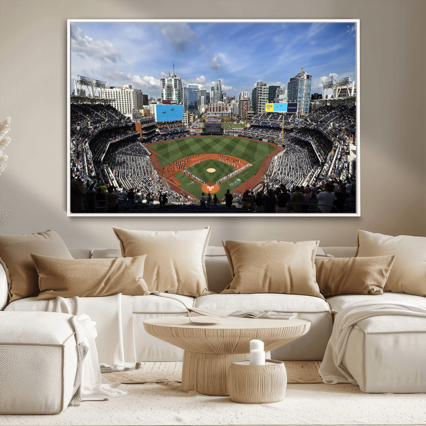 87122-MGV-CV-36X24-Petco Park Field Wall Art Canvas Print, Framed San Diego Stadium Art Picture Print, Petco Park Stadium Perfect Sport Room Decor