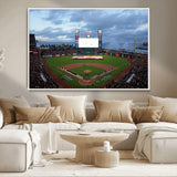 44631-MGV-CV-36X24-Oracle Park Stadium Wall Art Canvas Print, Framed San Francisco Giants Art Picture Print, Giants Stadium Field Perfect Sports Room