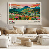 54215-MGV-CV-36X24-Yayoi Kusama Wall Art – Panoramic Japanese Landscape Canvas Print, Modern Abstract Nature Decor for Office, Bedroom or Living Room