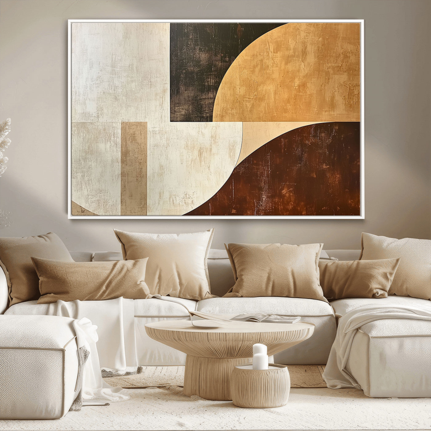 15030-MGV-CV-36X24-Wabi Sabi Wall Art Canvas Print, Framed Modern Abstract Art Picture Print, Minimalist Zen Perfect Minimalist Modern Decor Artwork
