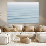 47814787-MGV-CV-36X24-Ocean Waves Wall Art Canvas Print, Framed Solo Surfer Art Picture Print, Wave Lines Perfect Minimalist Ocean Decor Artwork