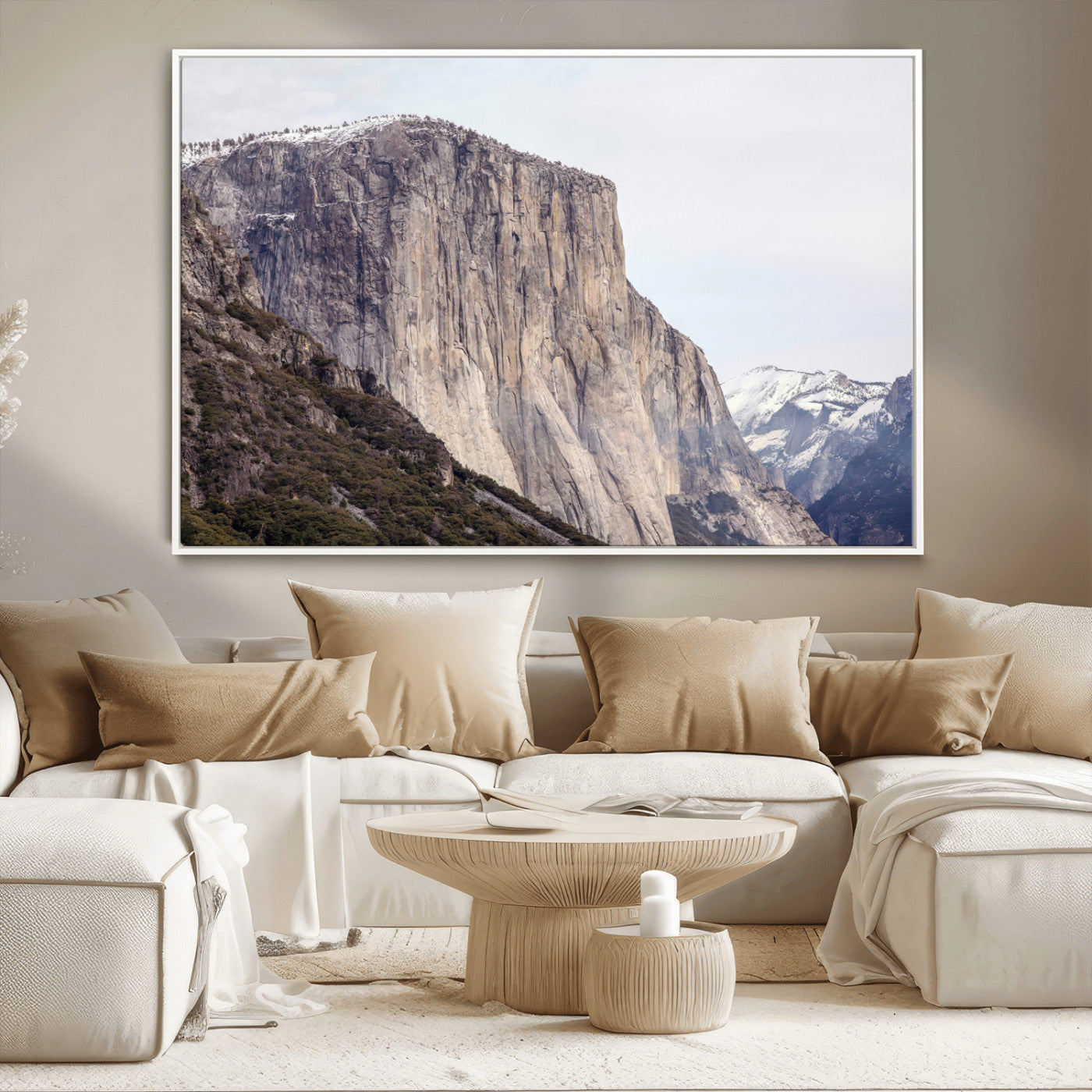 74506434-MGV-CV-36X24-El Capitan Wall Art Canvas Print, Framed Yosemite Cliff Art Picture Print, Sierra Nevada Perfect Sierra Minimalism Decor Artwork