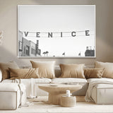 68254589-MGV-CV-36X24-Venice Sign Wall Art Canvas Print, Framed Venice Letters Art Picture Print, Los Angeles Perfect Minimalist Urban Decor Artwork
