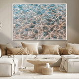 26580287-MGV-CV-36X24-Clear Water Wall Art Canvas Print, Framed Sunlit Ripples Art Picture Print, Ocean Texture Perfect Modern Coastal Decor Artwork