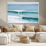 73692470-MGV-CV-36X24-Ocean Swell Wall Art Canvas Print, Framed Surf Waves Art Picture Print, Blue Water Perfect Coastal Dynamic Decor Artwork