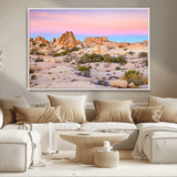 96167137-MGV-CV-36X24-Vibrant Sunset Sky Wall Art Canvas Print, Framed Joshua Tree Art Picture Print, Rugged Terrain Perfect Southwestern Boho Decor