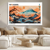 88785870-MGV-CV-36X24-Japanese Great Wave & Mt Fuji Wall Art – Ukiyo e Style Landscape Print with Flowing River, Autumn Mountain Poster, Oriental Asian