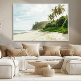 42984524-MGV-CV-36X24-Relaxing Beach Wall Art Canvas Print, Framed Ocean View Art Picture Print, Coastal Serenity Perfect Tropical Coastal Decor Artwork