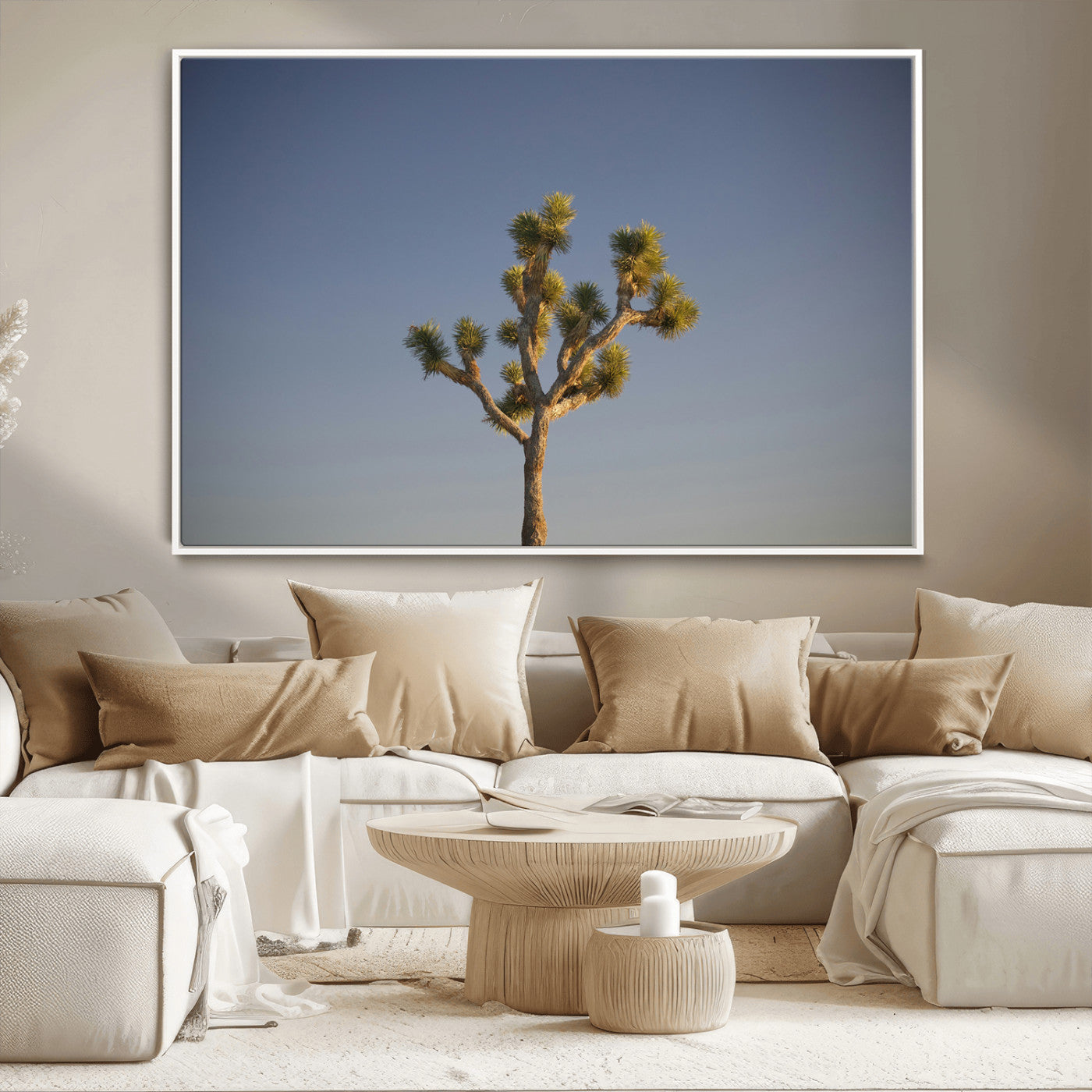 54552043-MGV-CV-36X24-Joshua Tree Art Wall Art Canvas Print, Framed Desert Landscape Art Picture Print, Southwestern Nature Perfect Southwestern Boho