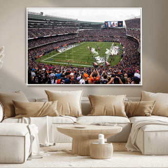 18347149-MGV-CV-36X24-Soldier Field Wall Art – Chicago Bears Football Stadium Canvas Print, Game Day Sports Decor for Man Cave, Bar, Office, or Living