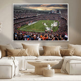 87578930-MGV-CV-36X24-Soldier Field Wall Art – Chicago Bears Football Stadium Sunset Canvas Print, Game Day Sports Decor for Man Cave, Bar, Office, or