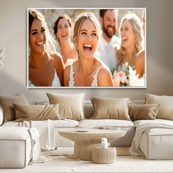 CSTM912-MGV-CV-36X24-Framed Wedding Canvas Print - Custom Wall Art Keepsake for Couples, Elegant Home Decoration Gift, Create Your Own Photo Canvas