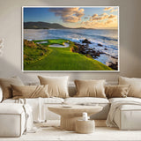 67486665-MGV-CV-36X24-Golf Course Wall Art – Pebble Beach Oceanfront Canvas Print, Coastal Fairway Photography Sports Decor for Living Room, Office, Man