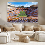 64238859-MGV-FC-36X24_White-Neyland Stadium Wall Art – Tennessee Volunteers Checkerboard Game Day Canvas Print, College Football Panorama Decor for Man Cave