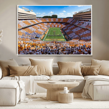 77097951-MGV-CV-36X24-Neyland Stadium Wall Art – Panoramic Tennessee Volunteers Football Field Canvas Print, Game Day Decor for Office, Man Cave, Living