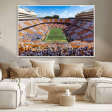 77097951-MGV-CV-36X24-Neyland Stadium Wall Art – Panoramic Tennessee Volunteers Checkerboard Crowd Canvas Print, Football Game Day Decor for Office, Man