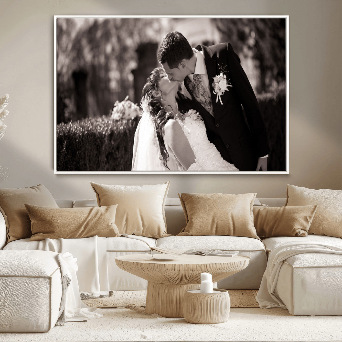 CSTM6030-MGV-CV-36X24-Custom Wedding Photo Print - Custom Wall Art Picture Print, Create Your Own Photo Canvas Print