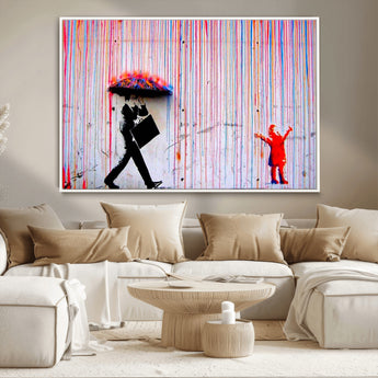 69505-MGV-CV-36X24-Graffiti Girl Wall Art Canvas Print, Framed Urban Contrast Art Picture Print, Vibrant Graffiti Perfect Urban Pop Decor Artwork