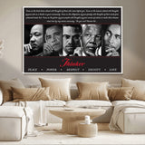 45112-MGV-CV-36X24-Black Icons Wall Art Canvas Print, Framed Thinker Art Picture Print, Motivational Quote Perfect Cultural Modern Decor Artwork