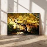 19067-MGV-CV-36X24-Golden Canopy Wall Art – Panoramic Autumn Tree Canvas Print, Warm Seasonal Decor for Living Room, Office or Garden Space