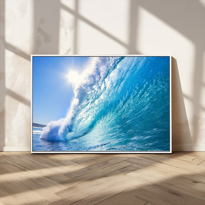 37494-MGV-CV-36X24-Ocean Wave Canvas Art – Stunning Blue Wave Photography, Coastal Wall Decor for Living Room, Bedroom or Office