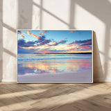 56723-MGV-CV-36X24-Serene Sunset Beach Wall Art – Panoramic Coastal Canvas Print, Peaceful Ocean Reflection Decor for Living Room, Bedroom or Office