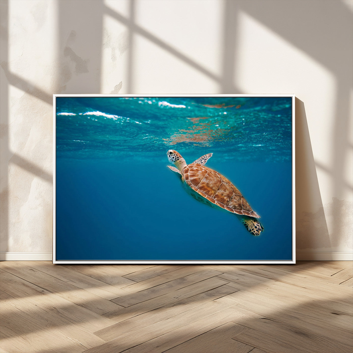 91440-MGV-CV-36X24-Sea Turtle Wall Art – Ocean Turtle Canvas Print, Underwater Marine Life Decor for Living Room, Office, Beach House or Bathroom