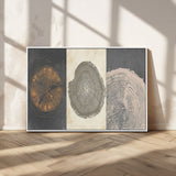 80725-MGV-FC-36X24_White-Wood Tree Rings Wall Art Canvas Print, Framed Tree Rings Art Picture Print, Abstract Tree Rings Perfect Modern Boho Decor Artwork