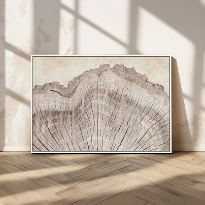 67528-MGV-CV-36X24-Wood Ring Wall Art Canvas Print, Framed Tree Ring Art Picture Print, Rustic Tree Ring Perfect Neutral Boho Decor Artwork