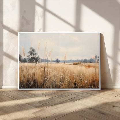 38193-MGV-CV-36X24-Golden Meadow Wall Art – Serene Grassland Landscape Canvas Print, Rustic Nature Decor for Bedroom, Living Room or Farmhouse