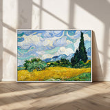 97252-MGV-CV-36X24-Wheat Field with Cypress – Van Gogh Wall Art, Impressionist Landscape Canvas Print, Rustic Home Decor for Living Room or Office