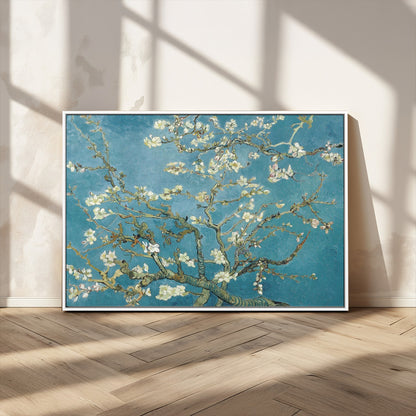 65607-MGV-CV-36X24-Almond Blossom Wall Art – Van Gogh Blue Floral Canvas Print, Elegant Impressionist Painting Decor for Living Room, Bedroom or